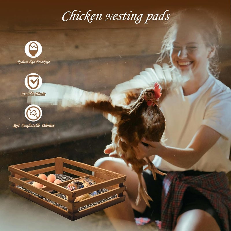 Aifong 6 Pack Nesting Pads for Chicken Coop 12” x 12” Chicken Nesting Pads Washable Plastic Nesting Box Pads Chicken Coop Accessories for Chicken Hen Box Laying Eggs (Beige Brown) - Image 4